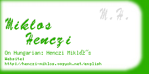 miklos henczi business card
